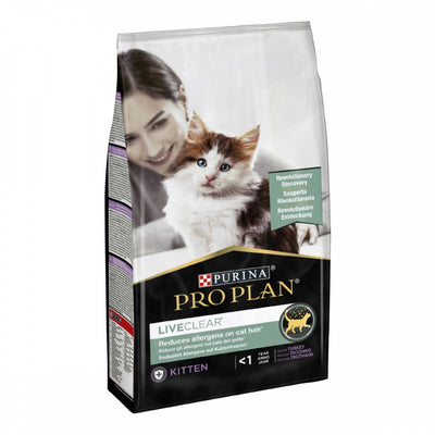 ProPlan LiveClear Kitten, З індичкою, сухий корм 6×1,4 кг