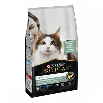 ProPlan LiveClear Sterilised Snr, З індичкою, Для стерилізованих котів старше 7 років, сухий корм, 6×1,4 кг