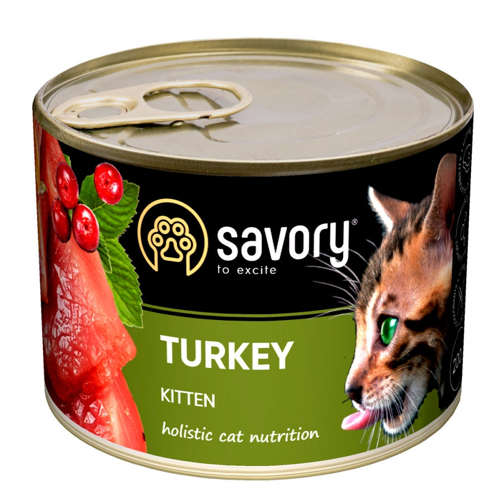 Корм вологий Savory Kitten Turkey паштет для кошенят з індичкою 200 г