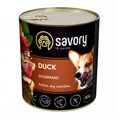 Корм вологий Savory Dog Gourmand Duck паштет для дорослих собак усіх порід з качкою 800 г