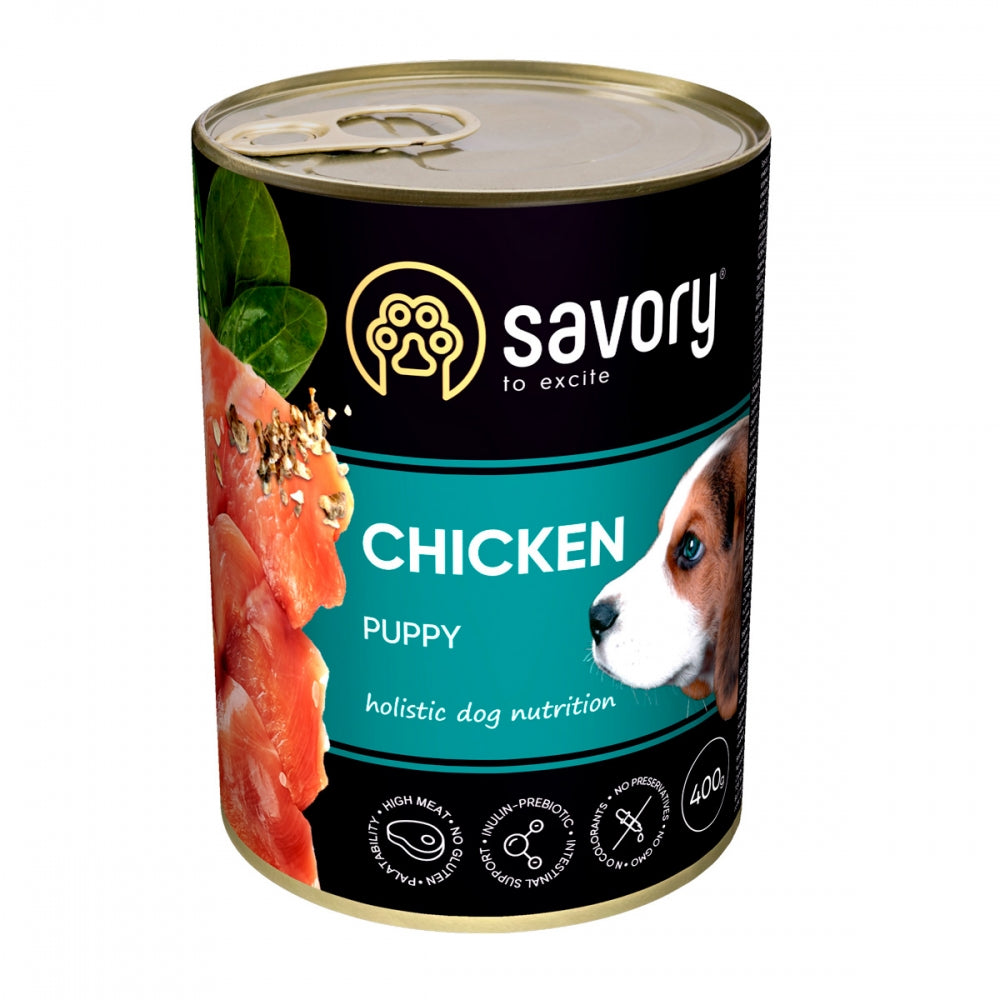 Корм вологий Savory Dog All breeds Puppy Chicken паштет для цуценят усіх порід з куркою 200 г