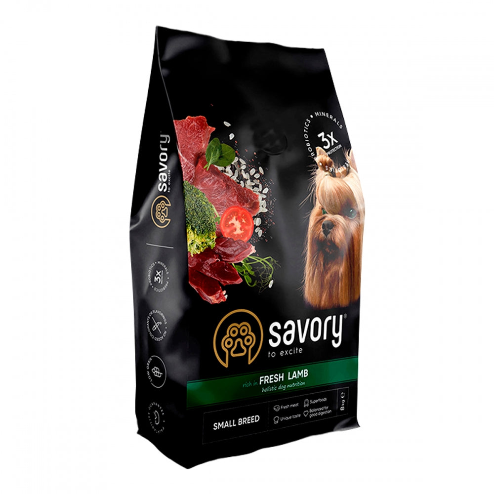 Корм сухий Savory Small Breeds rich in Fresh Lamb для дорослих вибагливих собак малих порід до 10 кг зі свіжим ягням 8 к