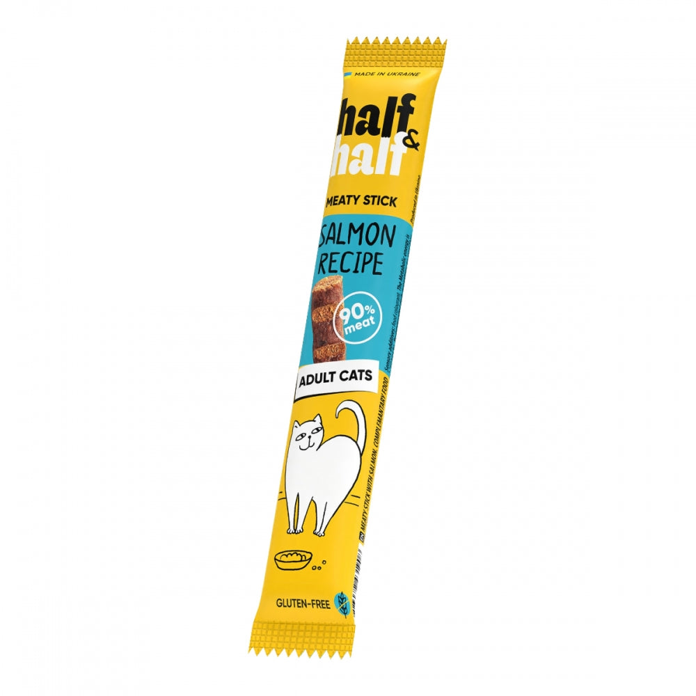 Ласощі HalfHalf м ясна паличка для котів, з лососем 5 г