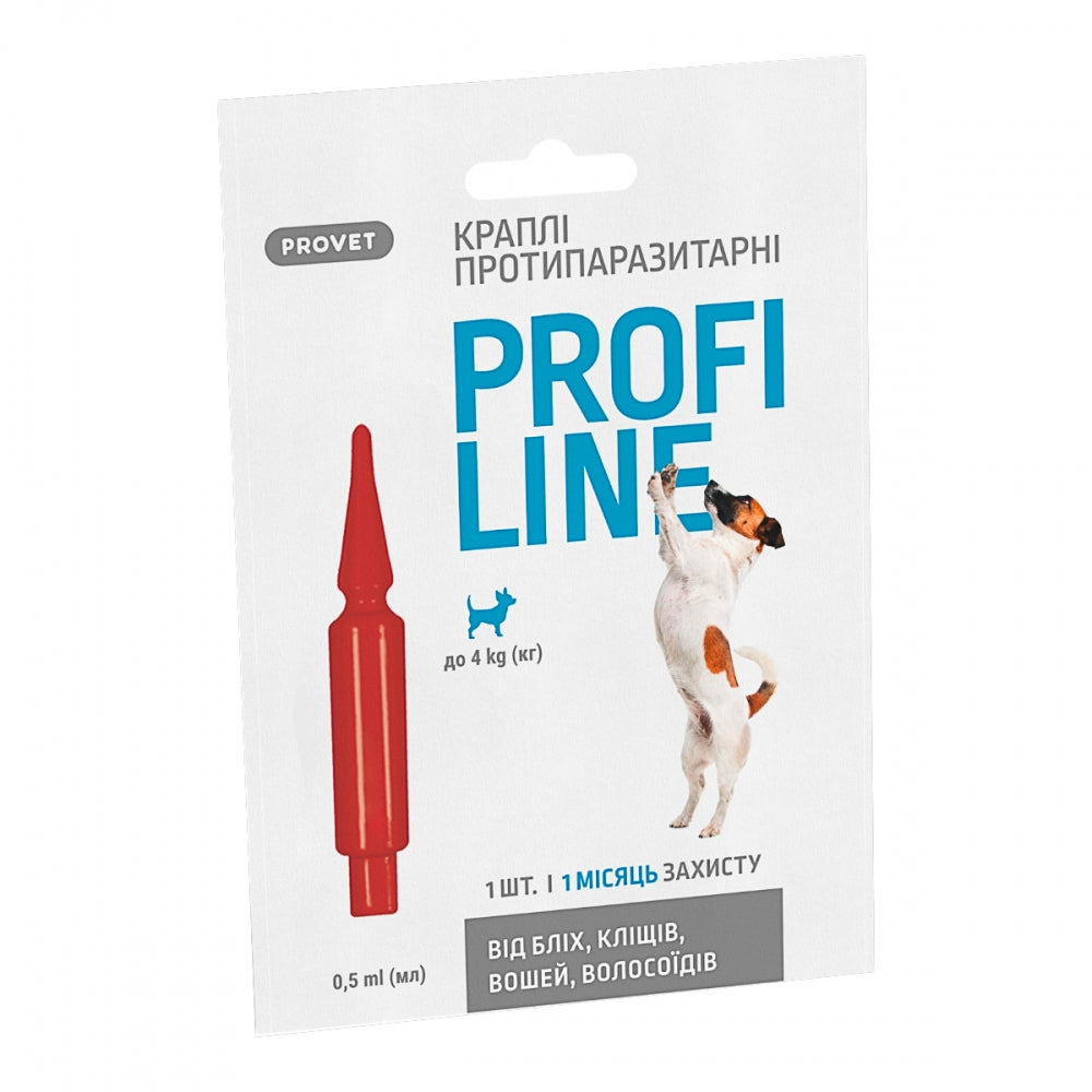 Краплі Provet PROFILINE для собак до 4 кг інсектоакарицид 1 піпетка по 0,5 мл