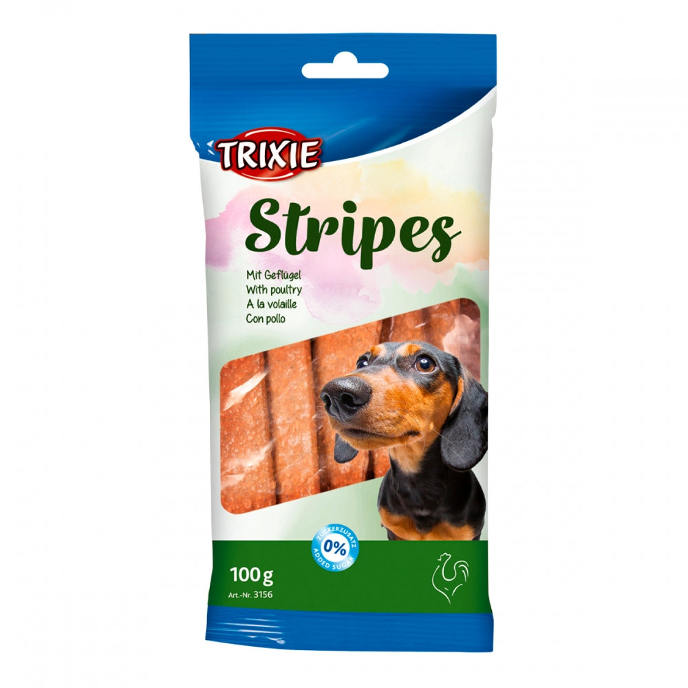 Ласощі Trixie Snack Stripes with Poultry для собак полоски з м’ясом домашніх птахів 10 шт 100 г