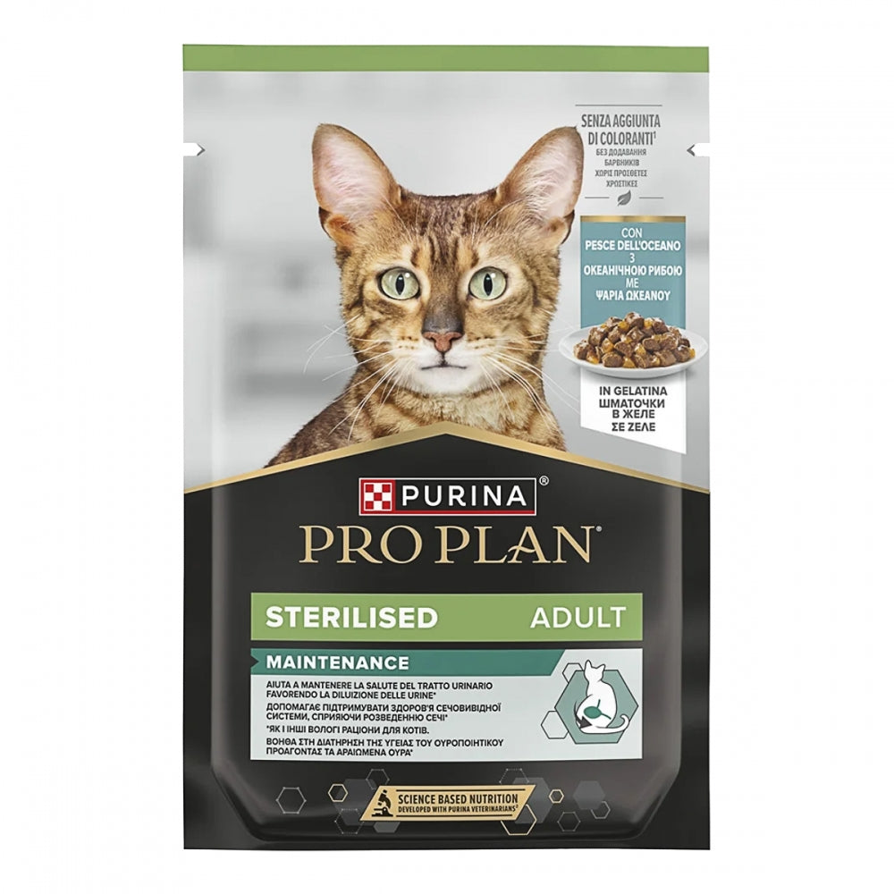 ProPlan Sterilised, З океанічною рибою, Для стерилізованих котів, консерва 26×85 г