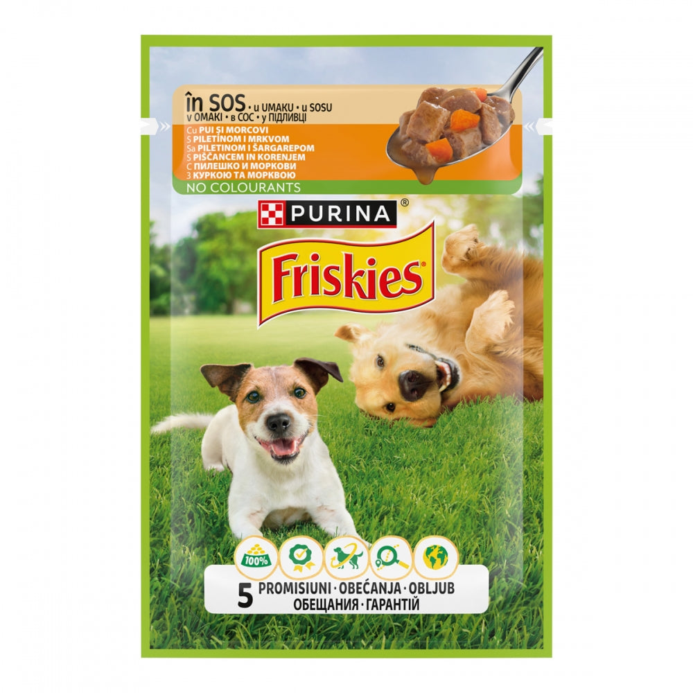 Friskies, Шматочки у підливці з куркою та морквою для дорослих собак 26×85 г