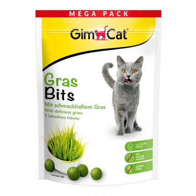 Вітамінізовані таблетки GimCat Gras Bits для котів усіх порід трав яні кульки 425г пауч