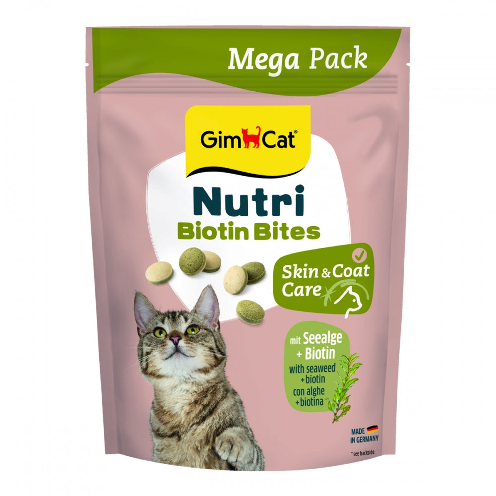 Вітаміни GimCat Nutri Biotin Bites для котів для покращення стану шерсті та шкіри з морськими водоростями 425 г