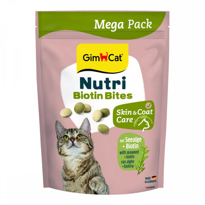 Вітаміни GimCat Nutri Biotin Bites для котів для покращення стану шерсті та шкіри з морськими водоростями 425 г