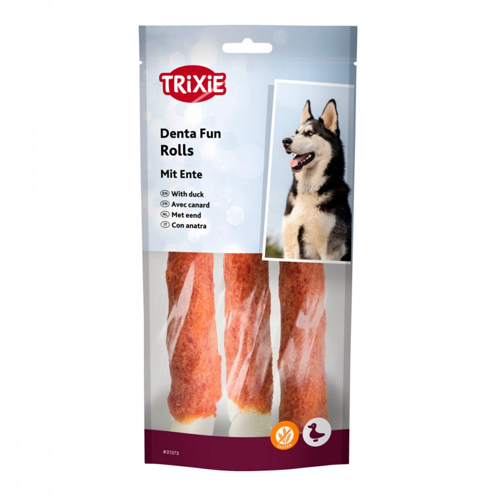 Ласощі Trixie Denta Fun Rolls with Duck для собак Паличка для чищення зубів з качкою 17 см 140 г 3 шт