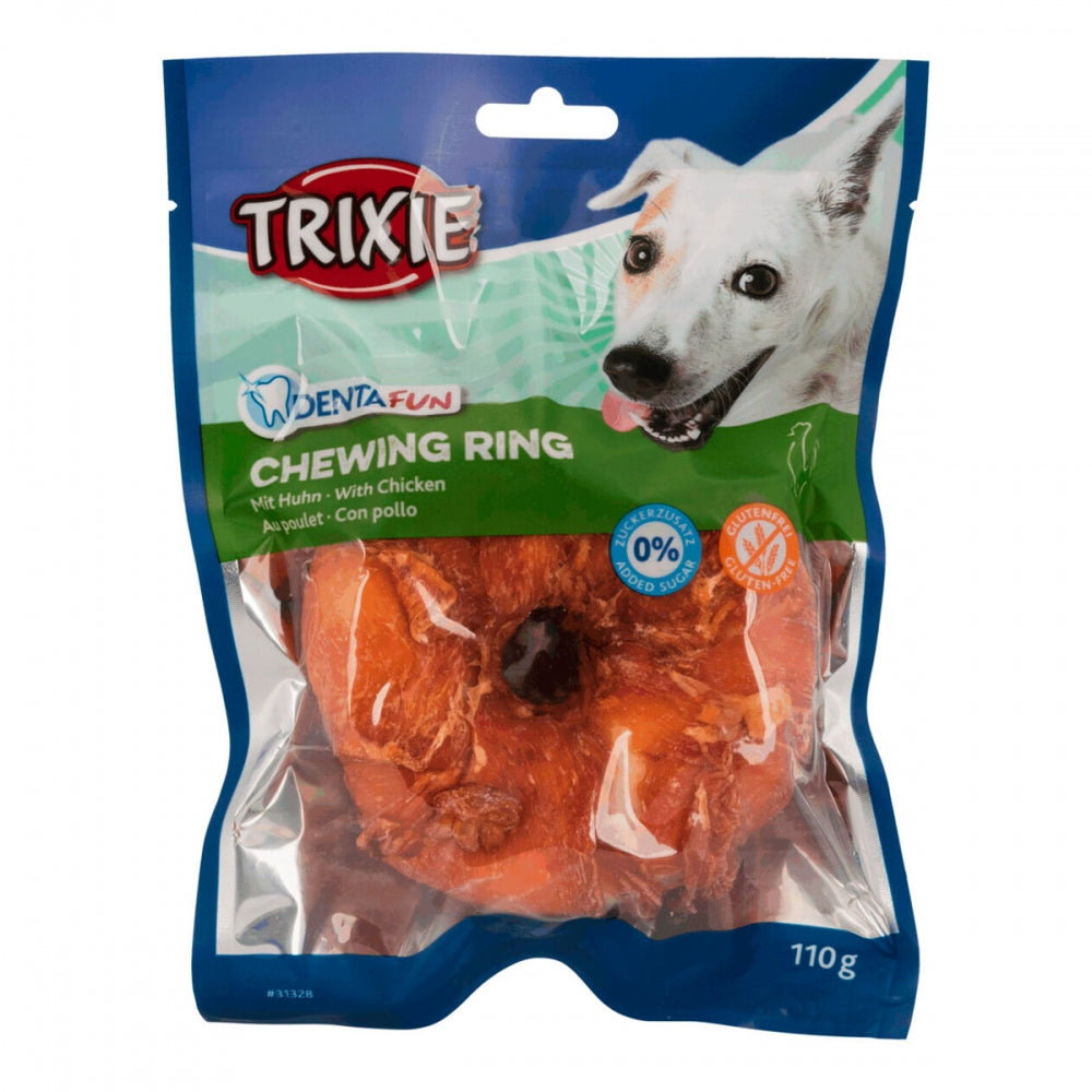Ласощі Trixie Denta Fun для собак Кільце для чищення зубів з куркою 20 см 225 г