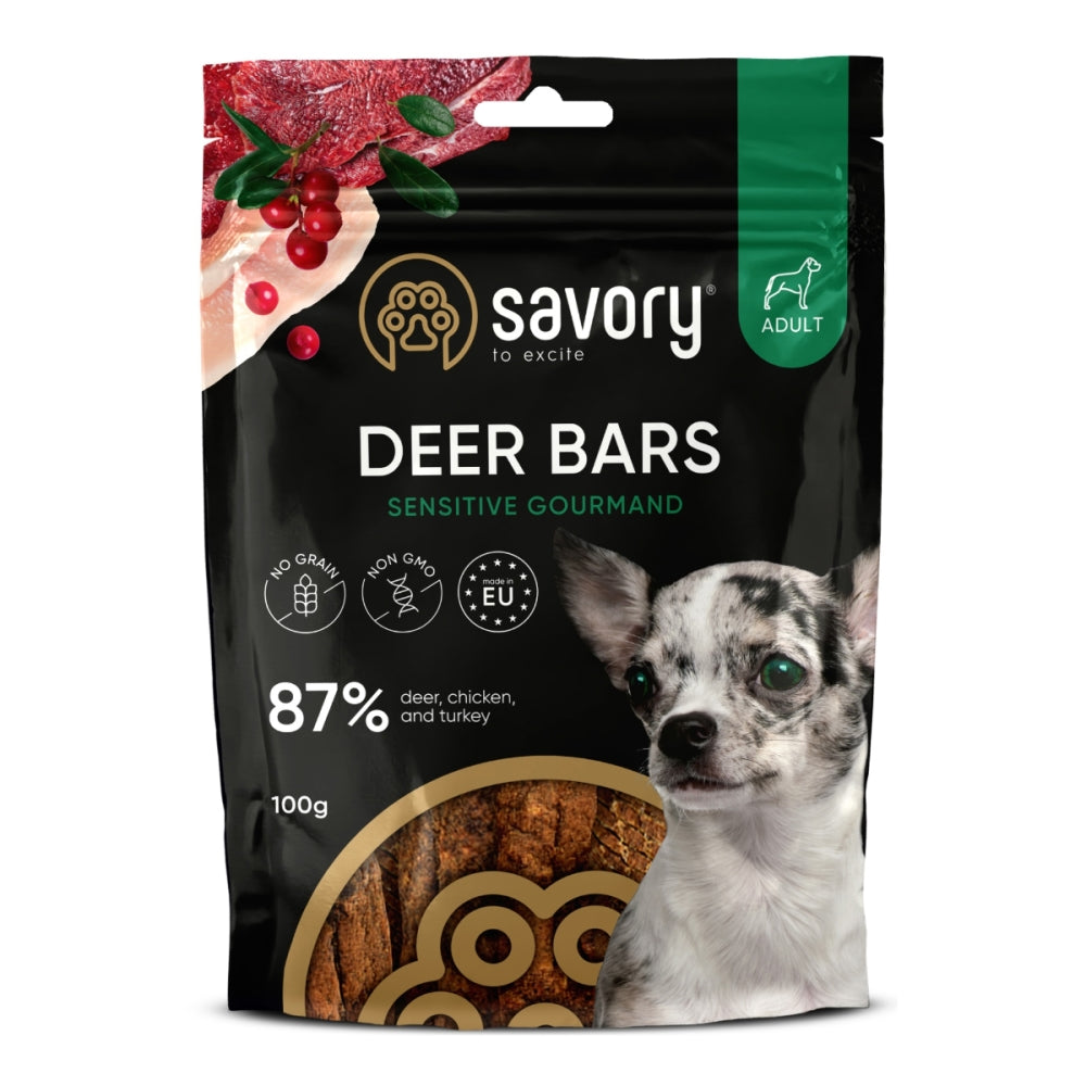 Джерки Savory Bars With Venison батончики для собак з олениною 100 г