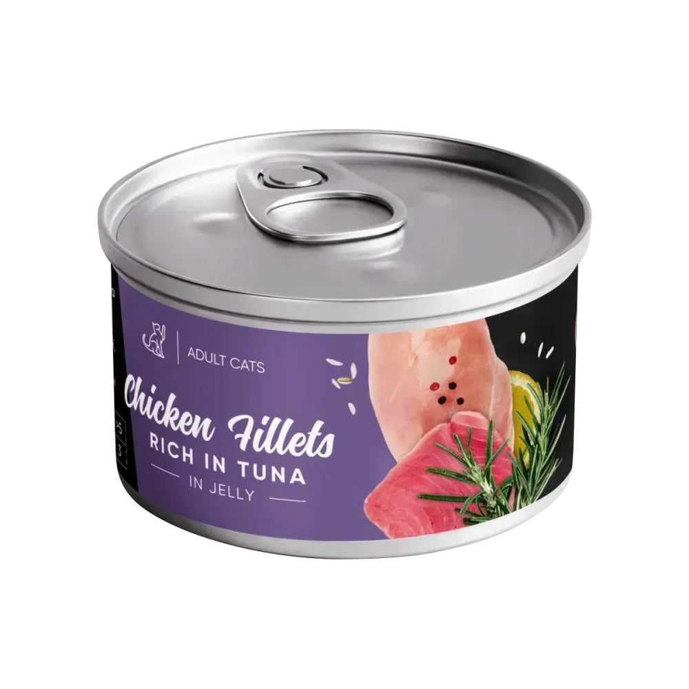 Корм вологий Savory Chicken Fillets rich in Tuna in Jelly for Adult Cats філе курки з тунцем в желе для дорослих котів, 