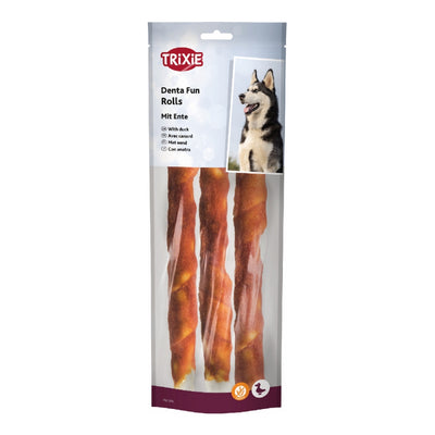Ласощі Trixie Denta Fun Rolls with Duck для собак Паличка для чищення зубів з качкою 28 см 250 г 3 шт