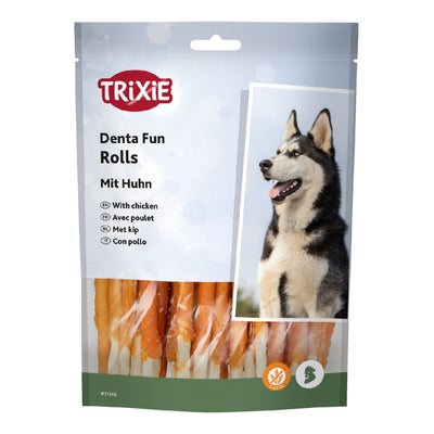 Ласощі Trixie Denta Fun Chewing Rolls для собак Палички для чищення зубів з куркою 6 см 120 г