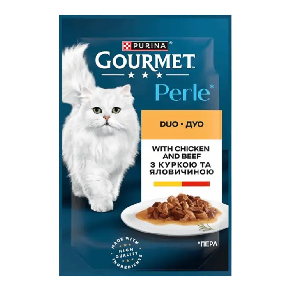 Gourmet Perle, З куркою, яловичиною в підл, консерва 26×85 г
