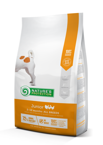 Nature's Protection Junior All Breeds Сухий корм для цуценят усіх порід з м'ясом птиці, 2 кг