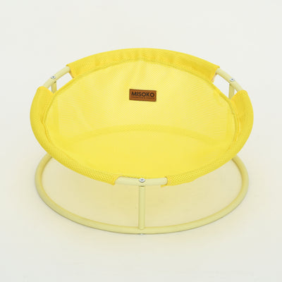 MISOKO Pet bed round Складаний лежак для домашніх тварин жовтий, 45x45x22 см