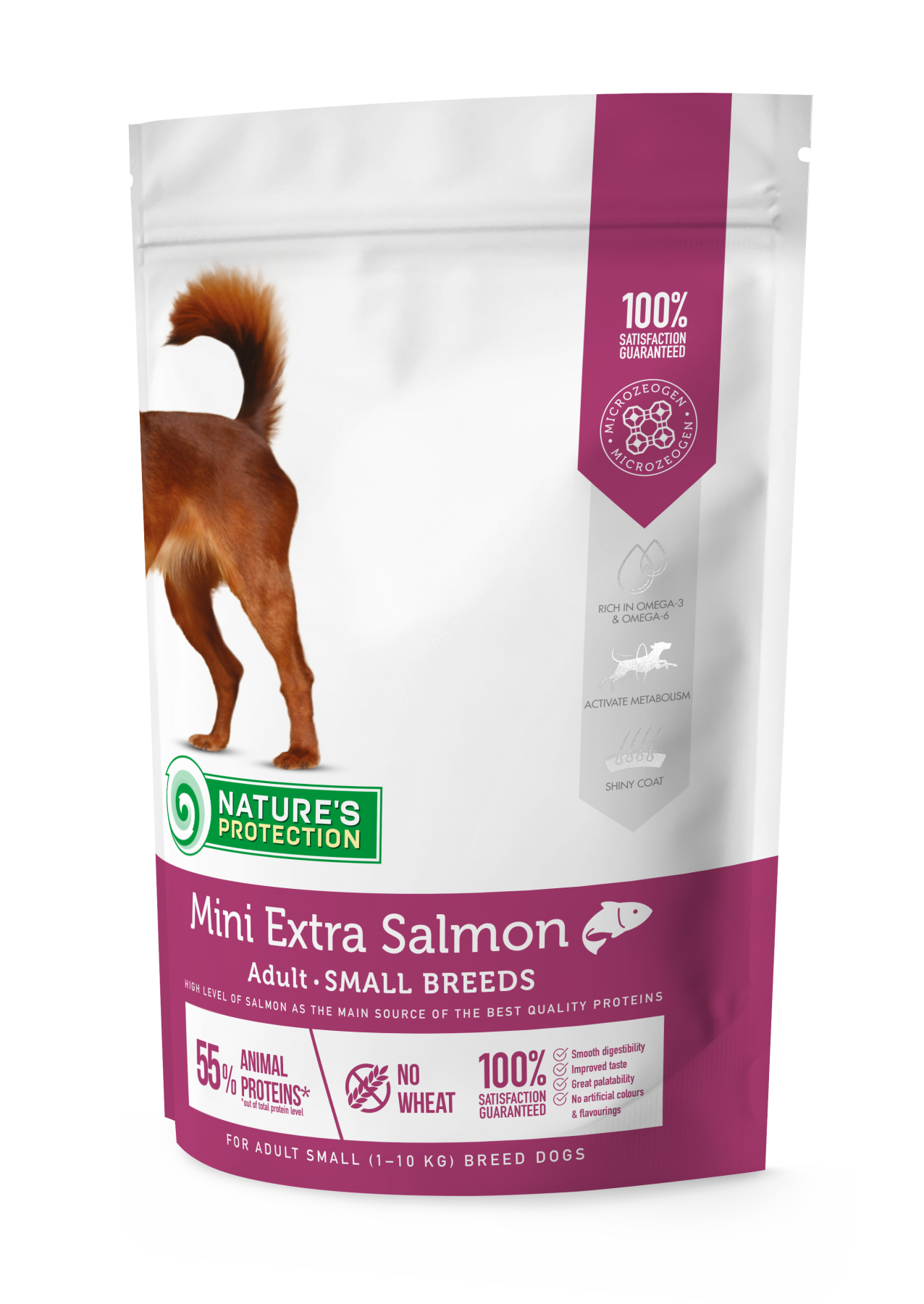 Nature's Protection Mini Extra Salmon Adult Small Breeds Сухий корм для дорослих собак малих порід з лососем, 500 г