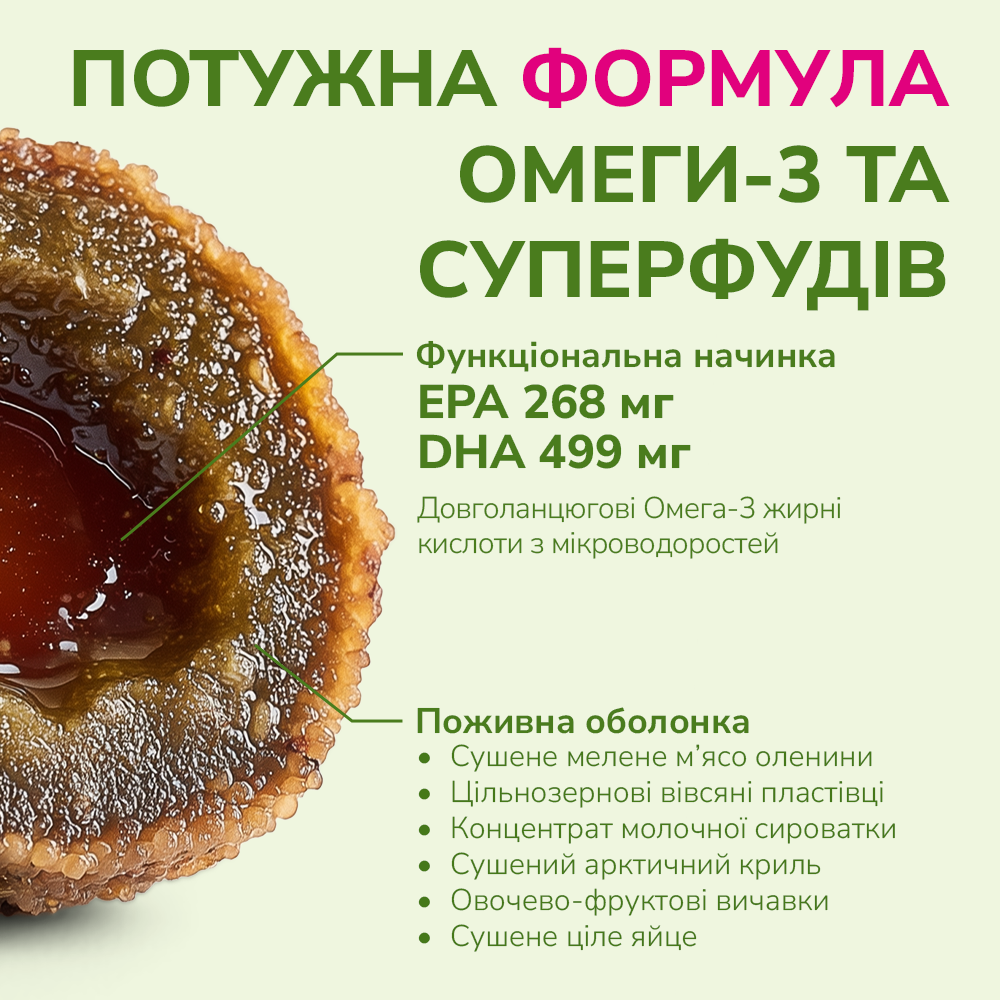 LK Baits Pet Nutrigo Omega-3 Algae Mini Функціональні ласощі для собак дрібних порід з олією водоростей (Ø 15 мм), 75 г