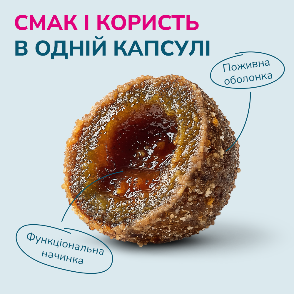 LK Baits Pet Nutrigo Cod Liver Oil S-M Функціональні ласощі для собак середніх порід з олією печінки тріски (Ø 20 мм), 1
