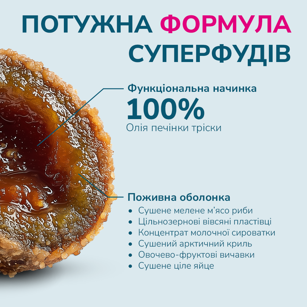 LK Baits Pet Nutrigo Cod Liver Oil Mini Функціональні ласощі для собак дрібних порід з олією печінки тріски (Ø 15 мм), 7