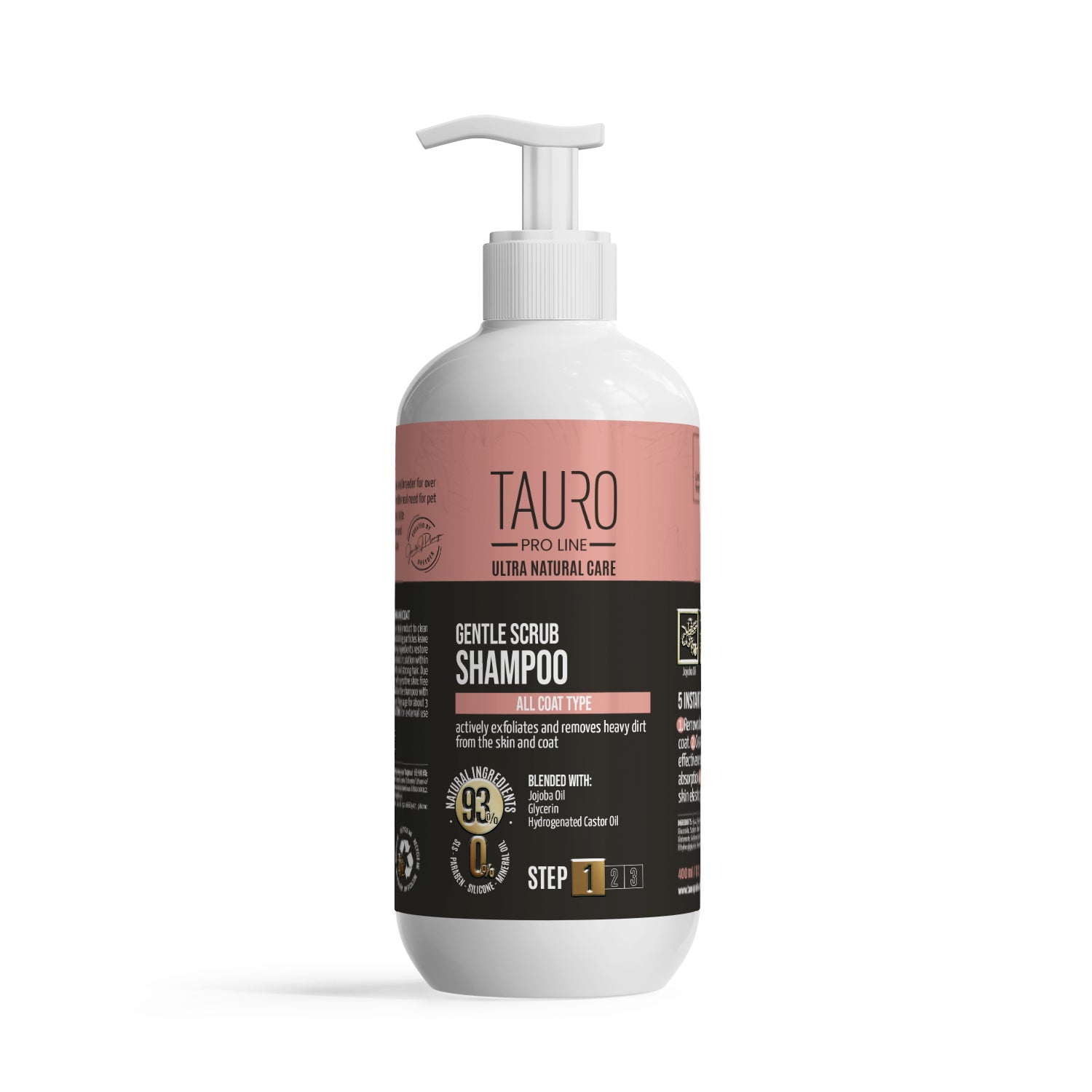 Tauro Pro Line Ultra Natural Care Gentle Scrub Shampoo Делікатний шампунь-скраб для шерсті та шкіри собак і котів, 400 м