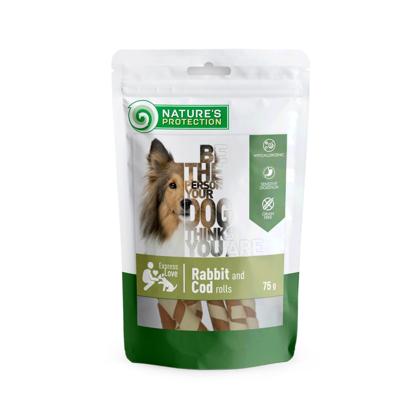 Nature's Protection Rabbit and cod rolls Ласощі для собак роли з кролика і тріски, 75 г