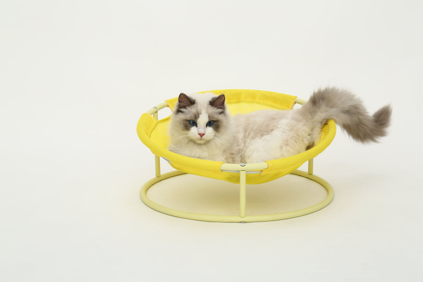 MISOKO Pet bed round Складаний лежак для домашніх тварин жовтий, 45x45x22 см