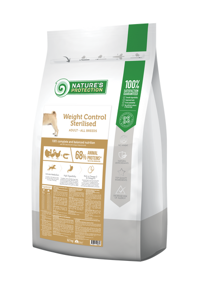 Nature's Protection Weight Control Sterilised Adult All Breeds Сухий корм для дорослих собак схильних до повноти, після 
