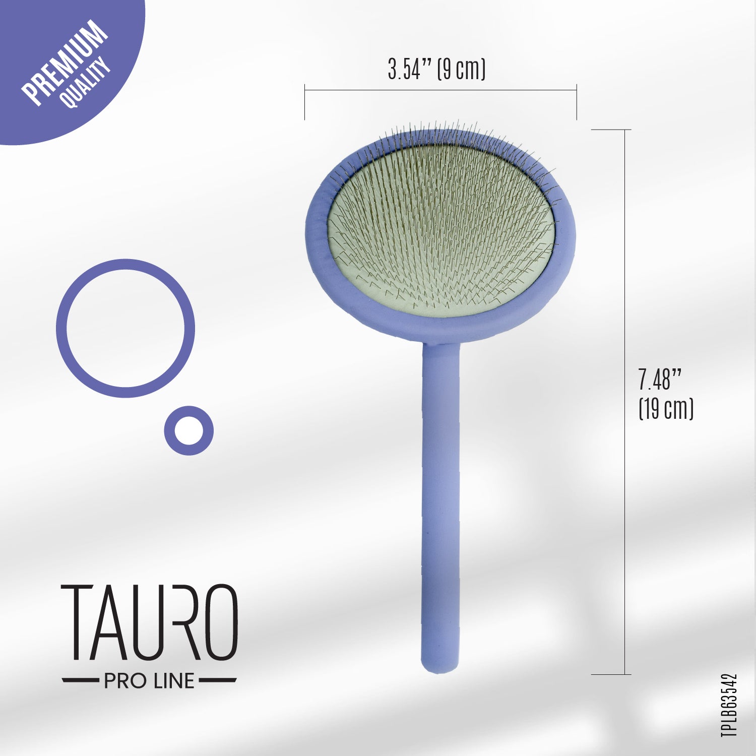 Tauro Pro Line Щітка дерев'яна кругла, зубці 11 мм, філетова, M, 9 х 19 см