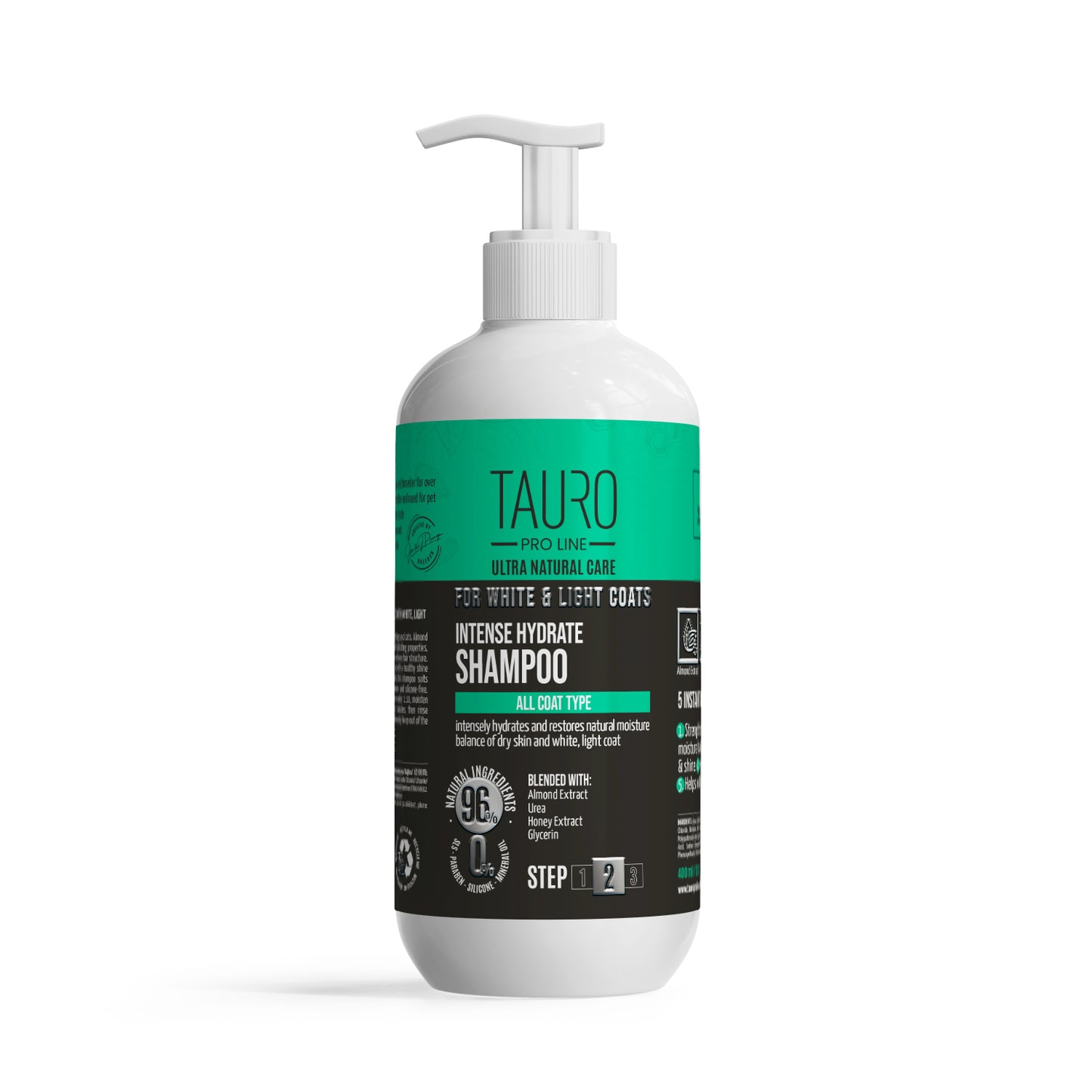 Tauro Pro Line Ultra Natural Care White Coat Intense Hydrate Shampoo Інтенсивно зволожувальний шампунь для собак і котів