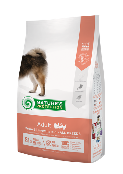 Nature's Protection Adult All Breeds Сухий корм для дорослих собак усіх порід з м'ясом птиці, 4 кг