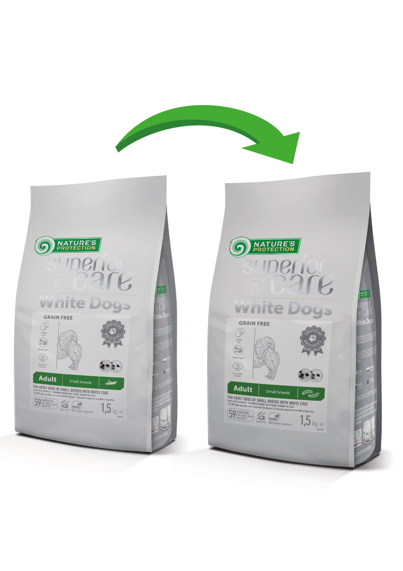 Nature's Protection Superior Care White Dogs Grain Free Insect Adult Small Breeds Сухий беззерновий корм для дорослих со