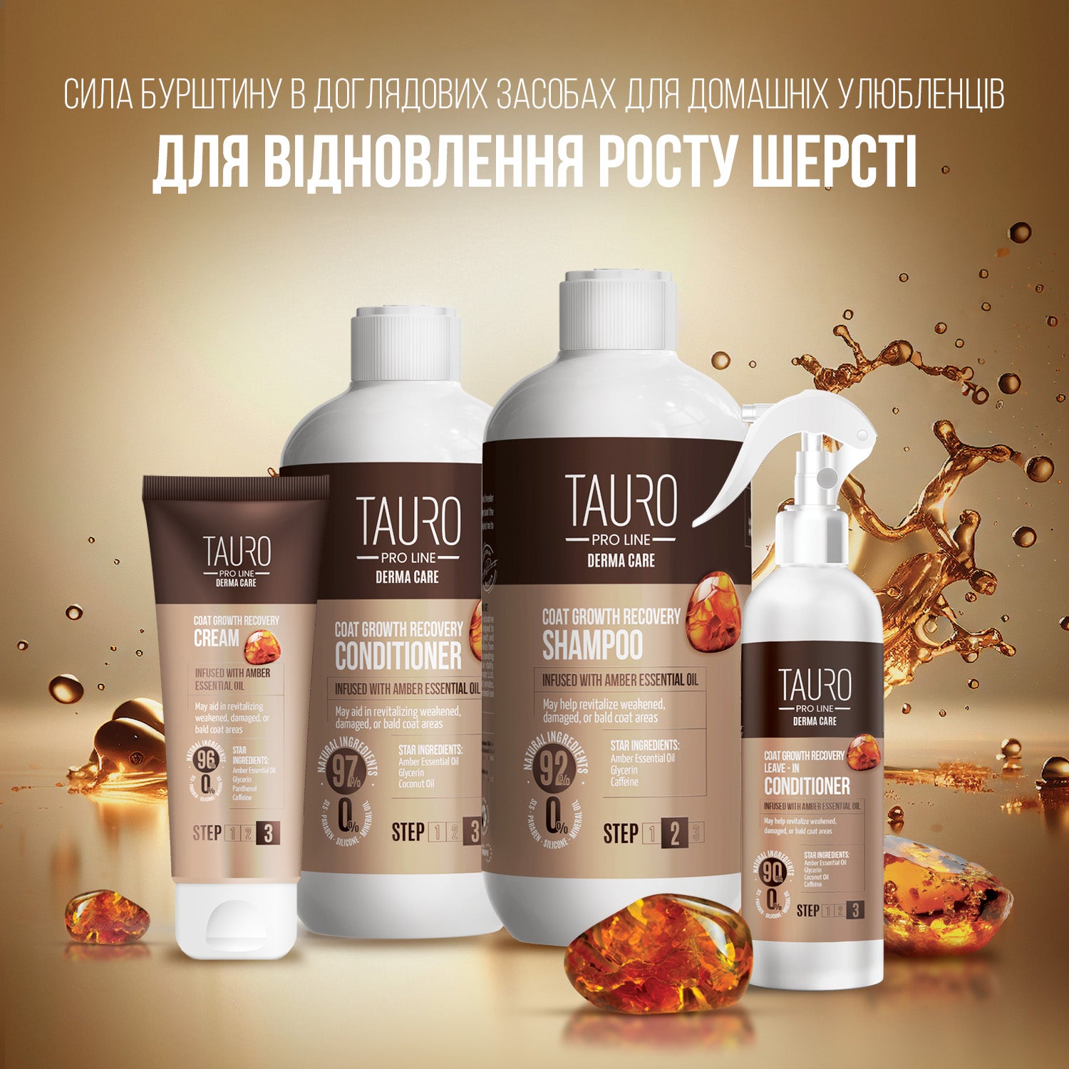 Tauro Pro Line Derma Care Coat Growth Recovery Leave-In Conditioner Незмивний кондиціонер для стимуляції росту шерсті у 