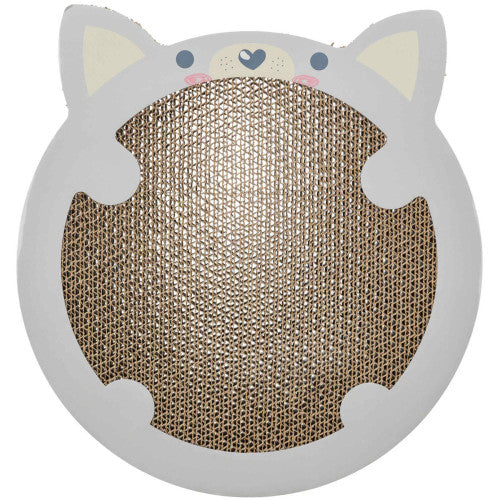 Дряпка Trixie для кошенят картонна в формі хом яка з котячою м ятою 31х2,5х32,5 см світло-сіра