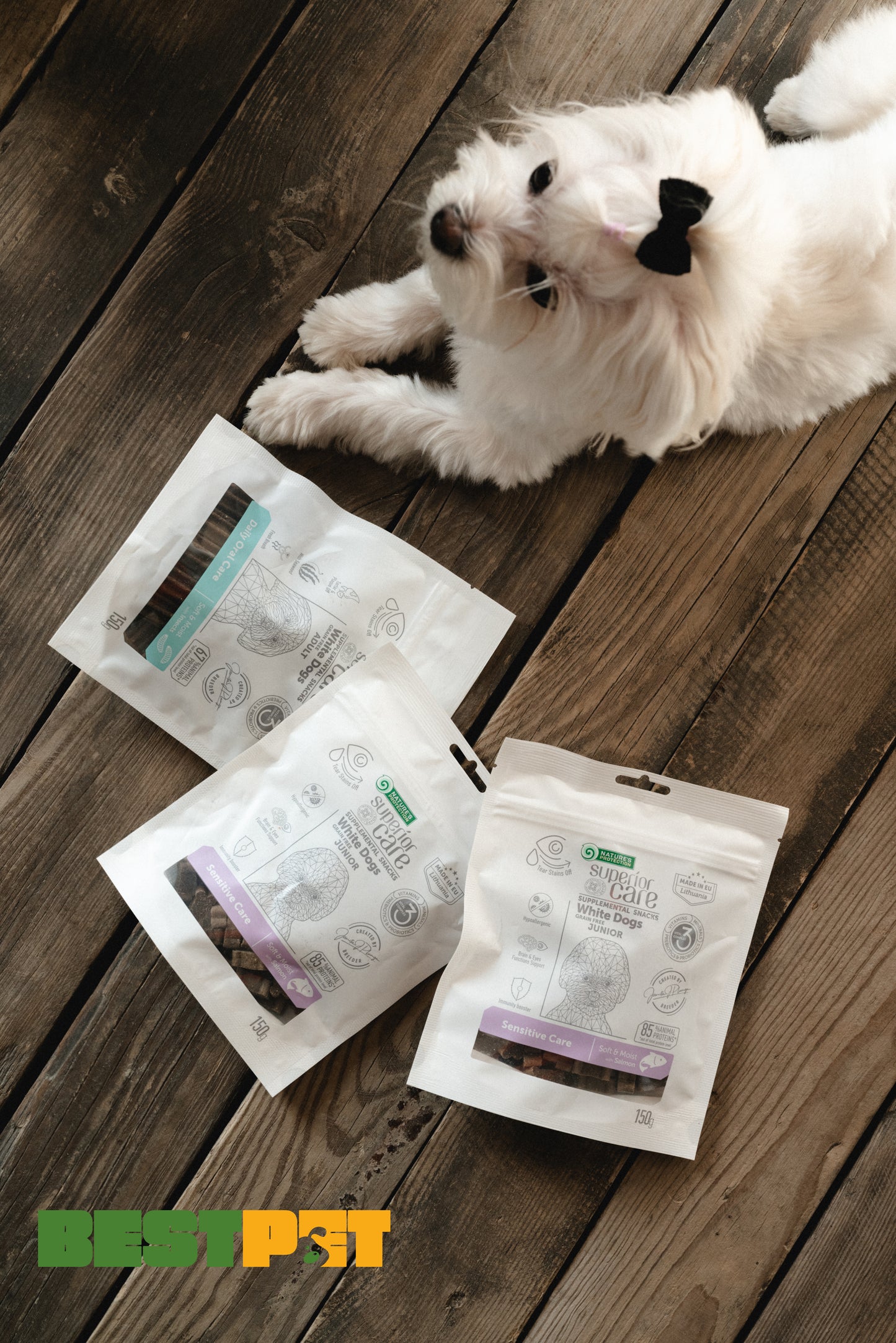 Nature's Protection Superior Care White Dogs Daily Oral Care Беззернові ласощі для дорослих собак із білим забарвленням 