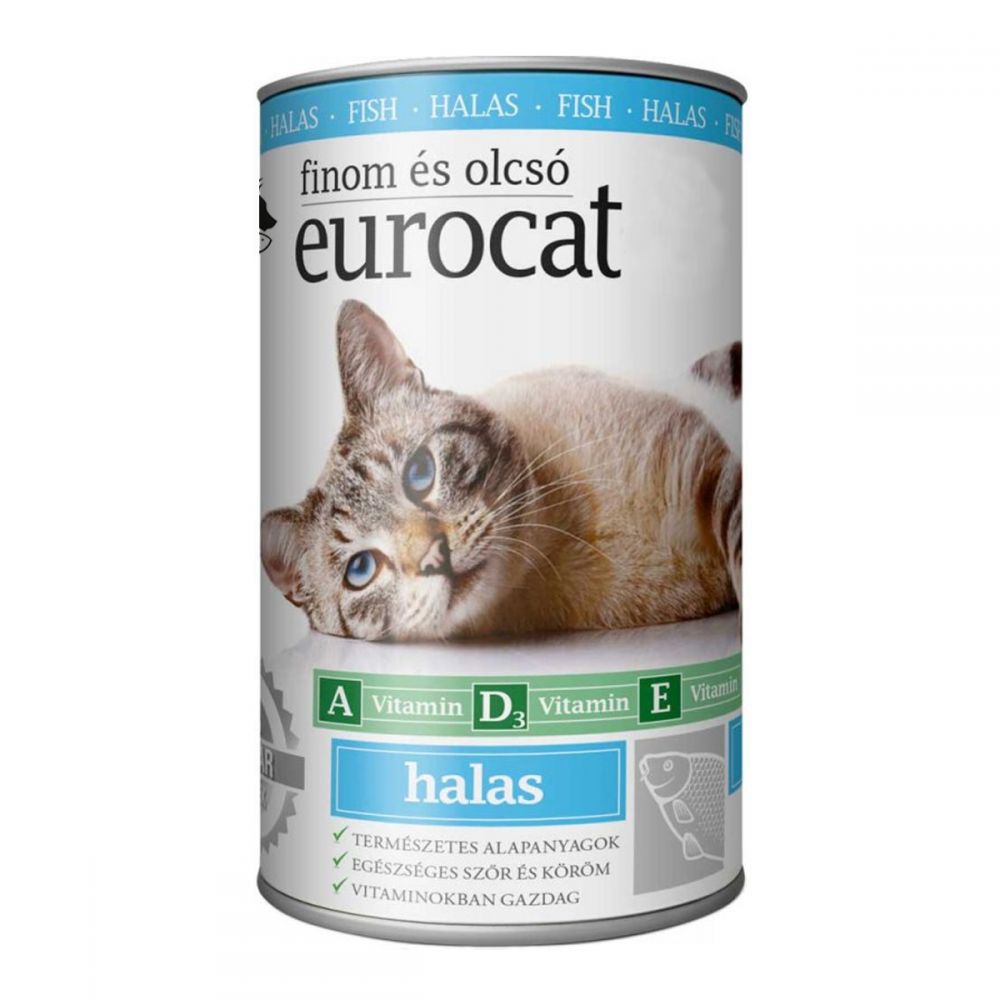 Корм вологий EuroCat Fish для котів шматочки в желе з рибою 415 г