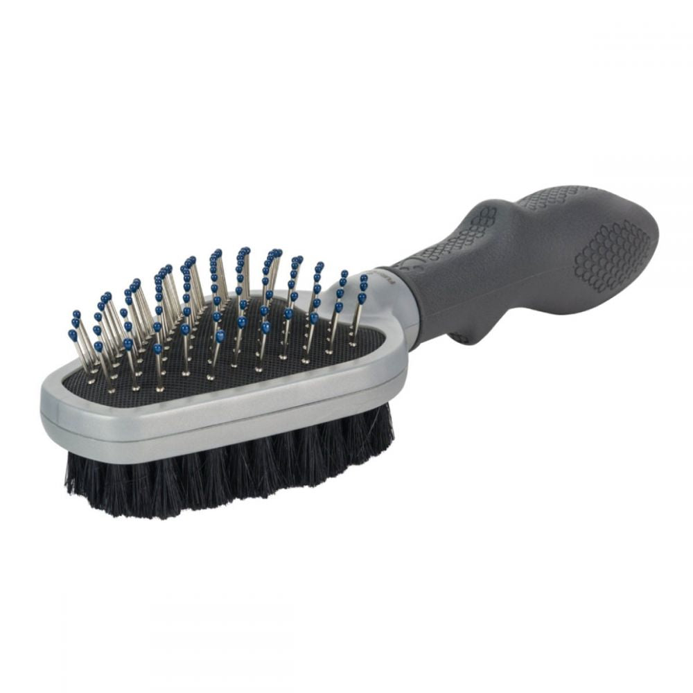 Гребінець-щітка FURminator для котів та собак двостороння з гумовою ручкою та захисними кульками