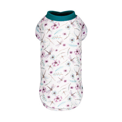 Футболка Pet Fashion Flora для собак бавовна трикотаж біла з квітковим принтом XS2