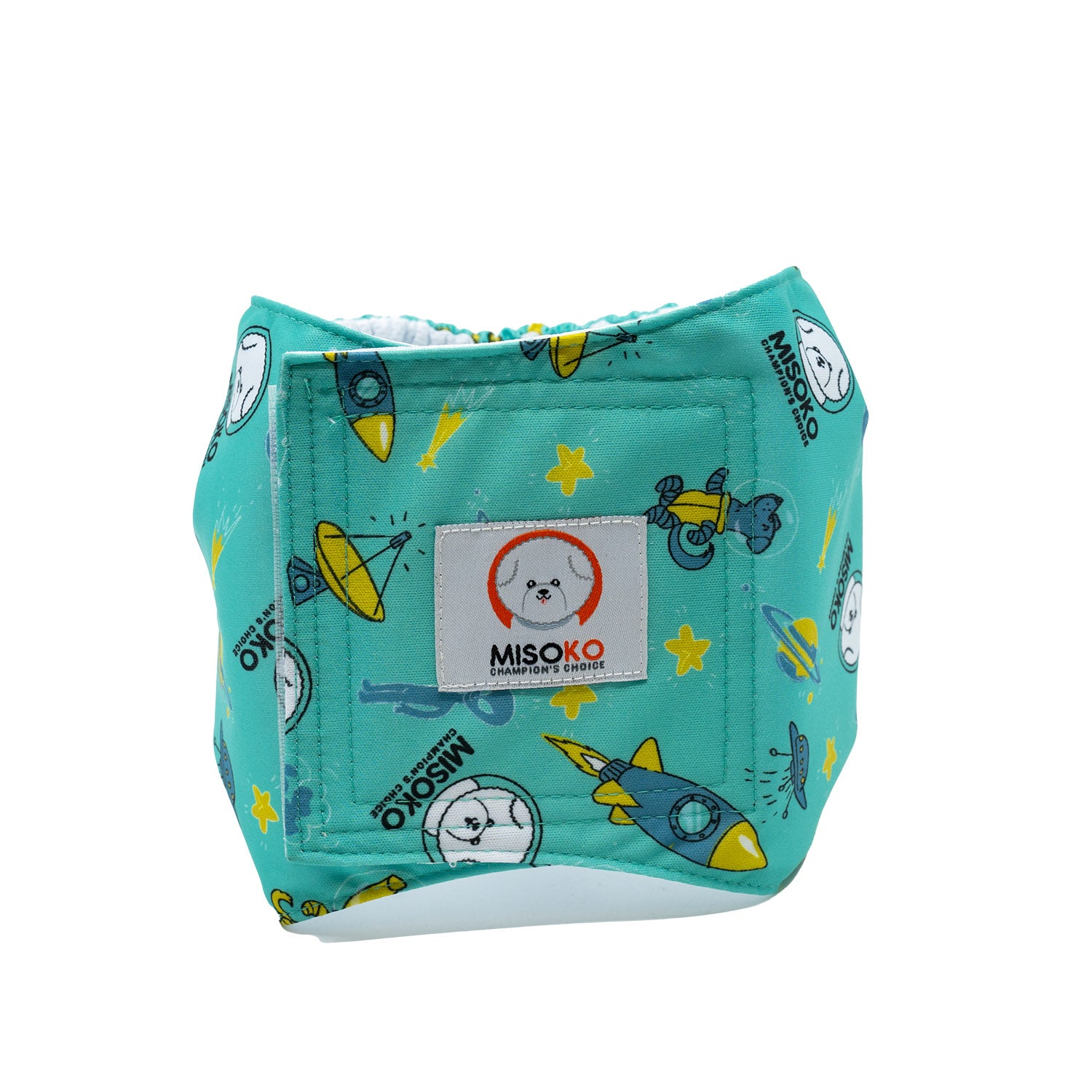 MISOKO Багаторазові підгузки для кобелів, з ракетами, м'ятний колір, розмір L, 1 шт