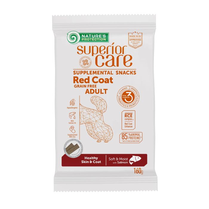 Nature's Protection Superior Care Red Coat Healthy Skin & Coat Беззернові ласощі для дорослих собак з рудим забарвленням
