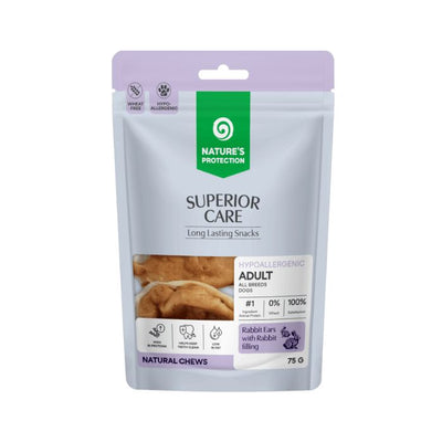 Nature's Protection Superior Care Rabbit Ears with Rabbit Filling Ласощі для собак кролячі вушка з начинкою з кролика, 7