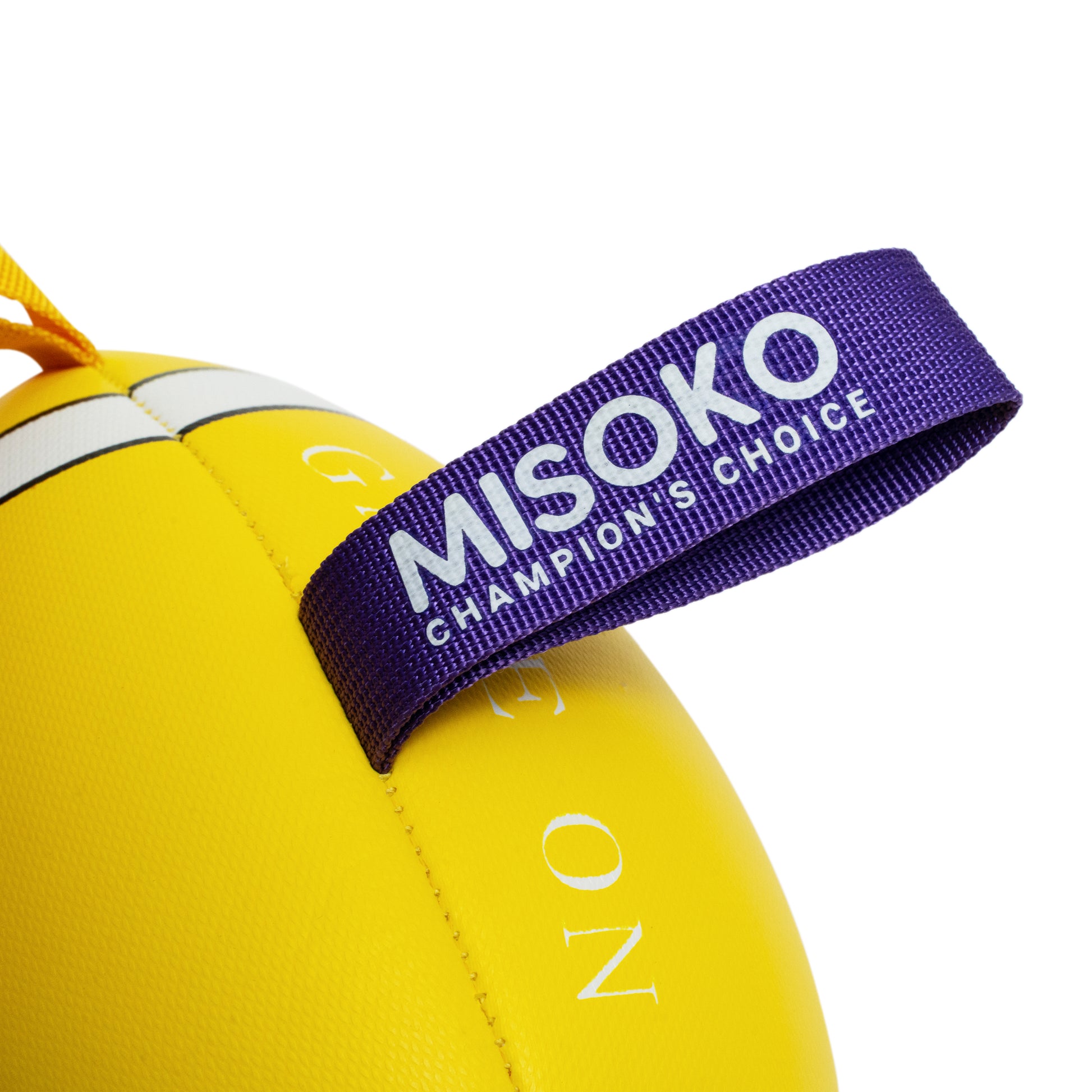MISOKO іграшка для собак, м'яч надувний, у формі м'яча для регбі, фіолетовий з жовтим, 41 см