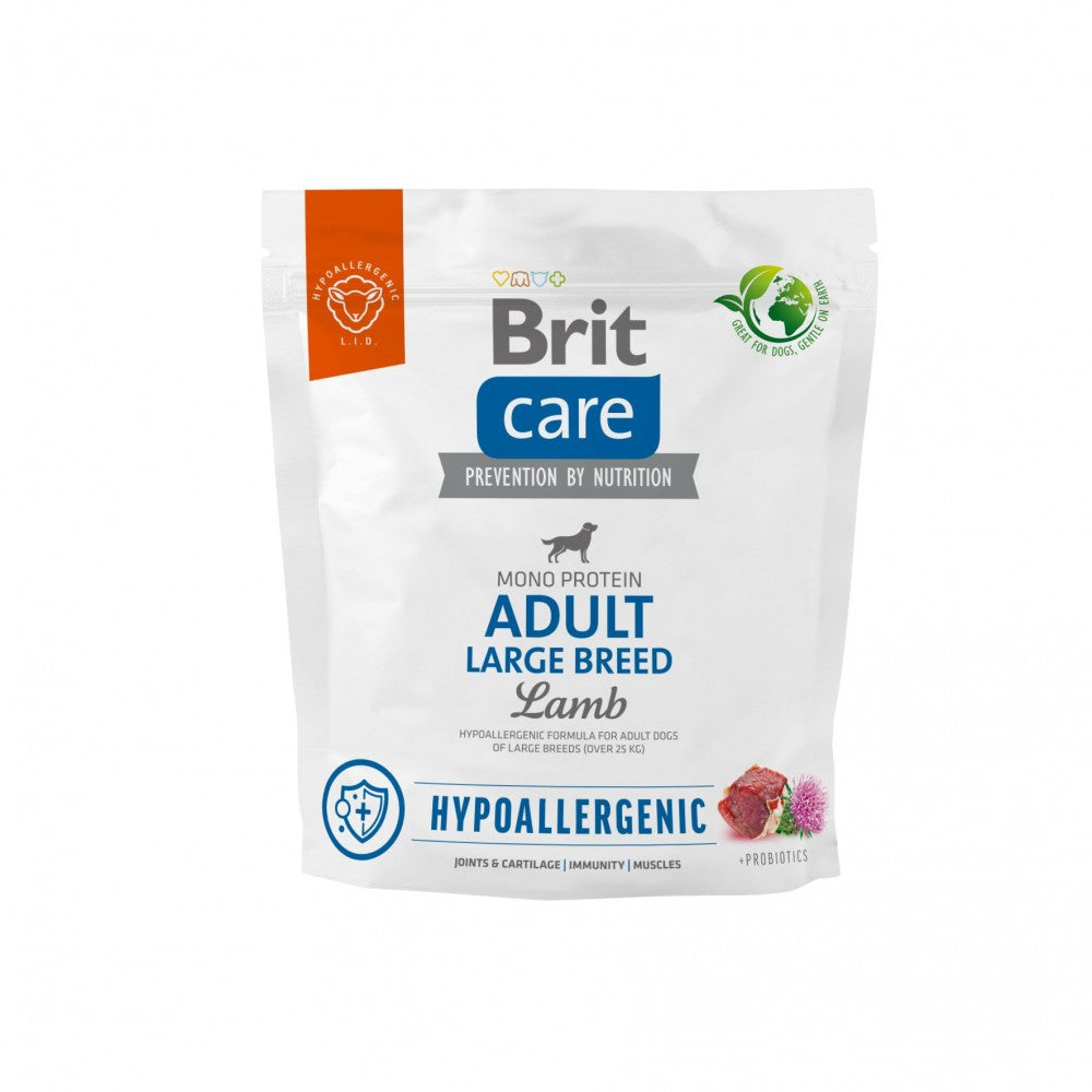 Корм сухий Brit Care Dog Grain-free Adult Large Breed для дорослих собак великих порід гіпоалергенний з ягням 1 кг