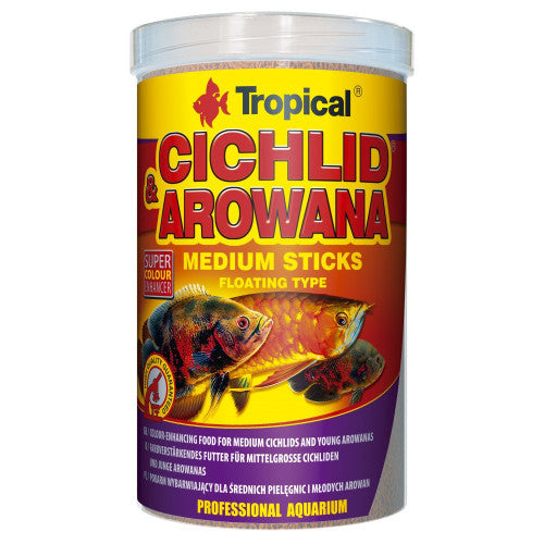 Корм Tropical Cichlid Arowana Medium Sticks для м_ясоїдних цихлід палички 360 г