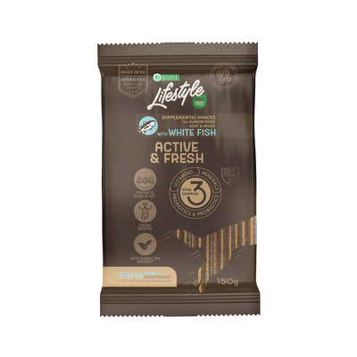 Nature's Protection Lifestyle Grain Free White fish Active & Fresh Беззернові ласощі для юніорів з білою рибою, 150 г