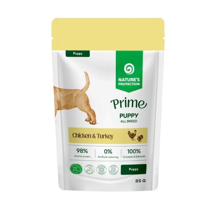 Nature's Protection Prime Puppy Chicken and Turkey Вологий корм для цуценят з куркою та індичкою, 85 г