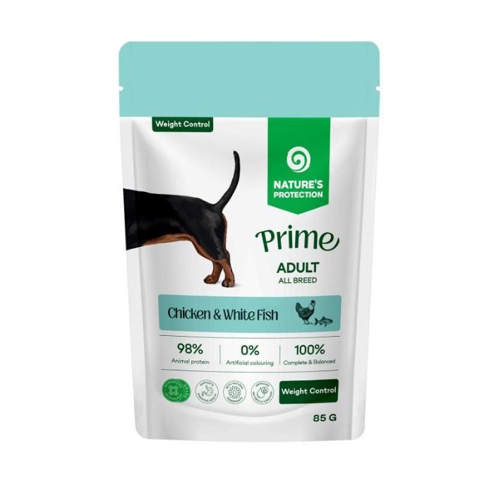 Nature's Protection Prime Weight Control Adult Dogs Chicken and White Fish Вологий корм для собак для контролю ваги з ку